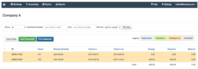 Create a booking individual with corporate