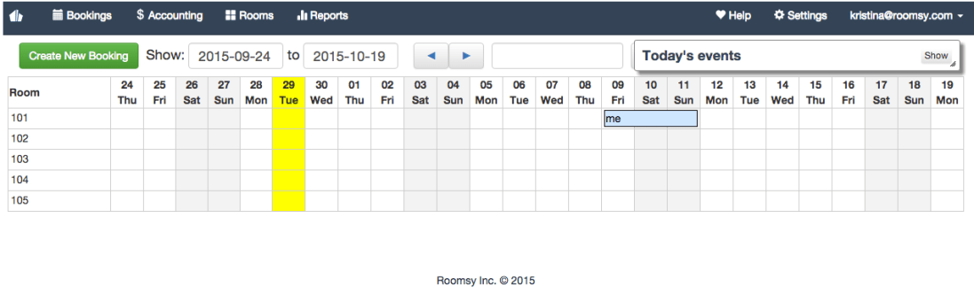 roomsy hotel management system chnage password