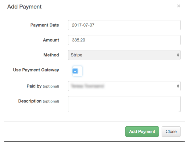 roomsy hotel management system adding payment