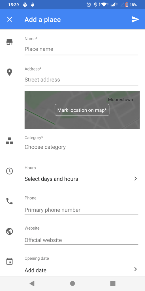 how to submit hotel on google map